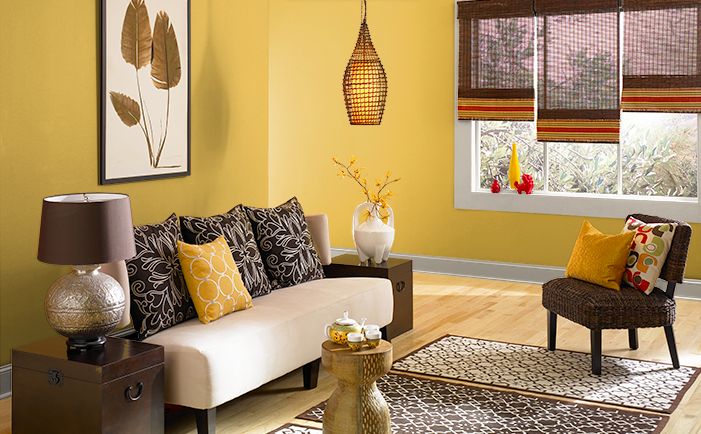 What A Mid Century Modern Room Try, Yellow Living Room Paint Colors 2018