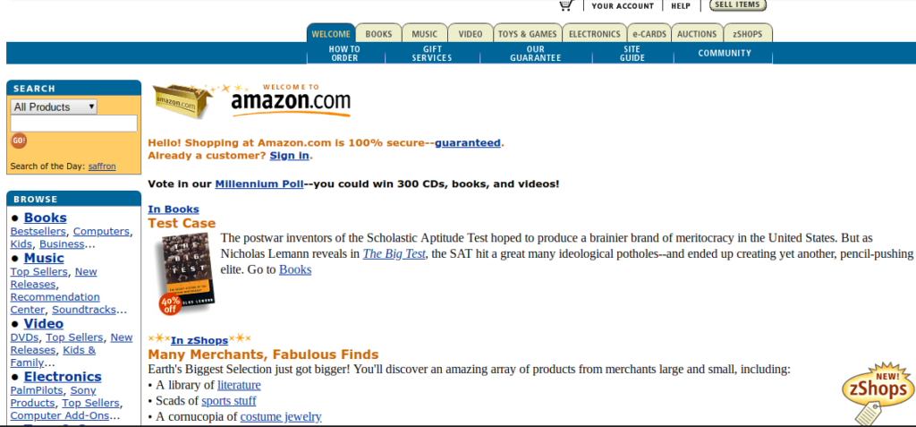 Amazon edition. Первый сайт Амазон. Первая версия Amazon. Amazon первая версия сайта. Сайт Амазон в самом начале.